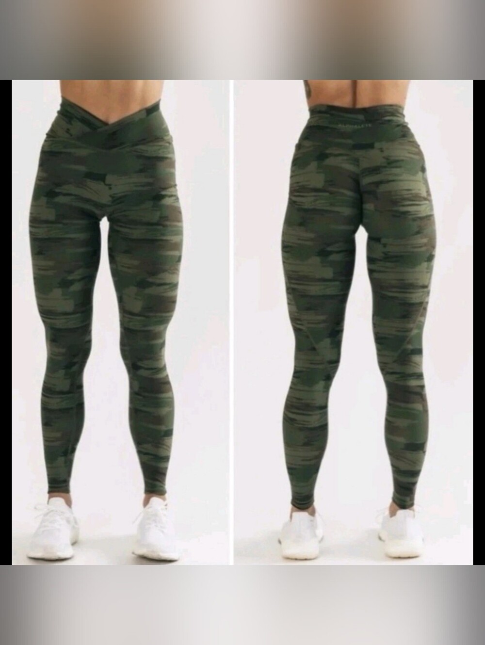 Alphalete Camo Leggings Small Womens Green Camo Crossover Surface Power Seamless